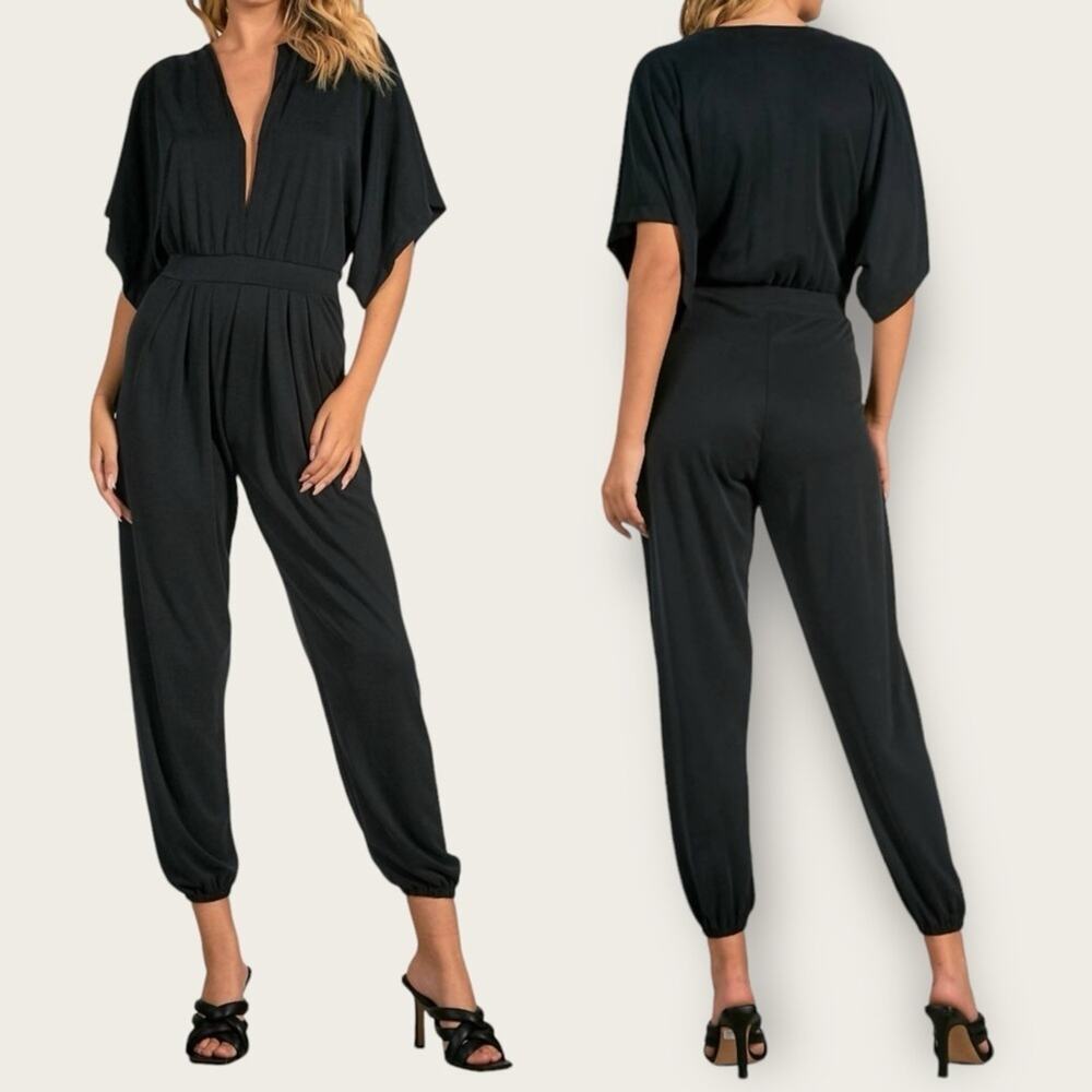 NWTWD | Elan | Square Sleeve Jumpsuit | Black | Small
